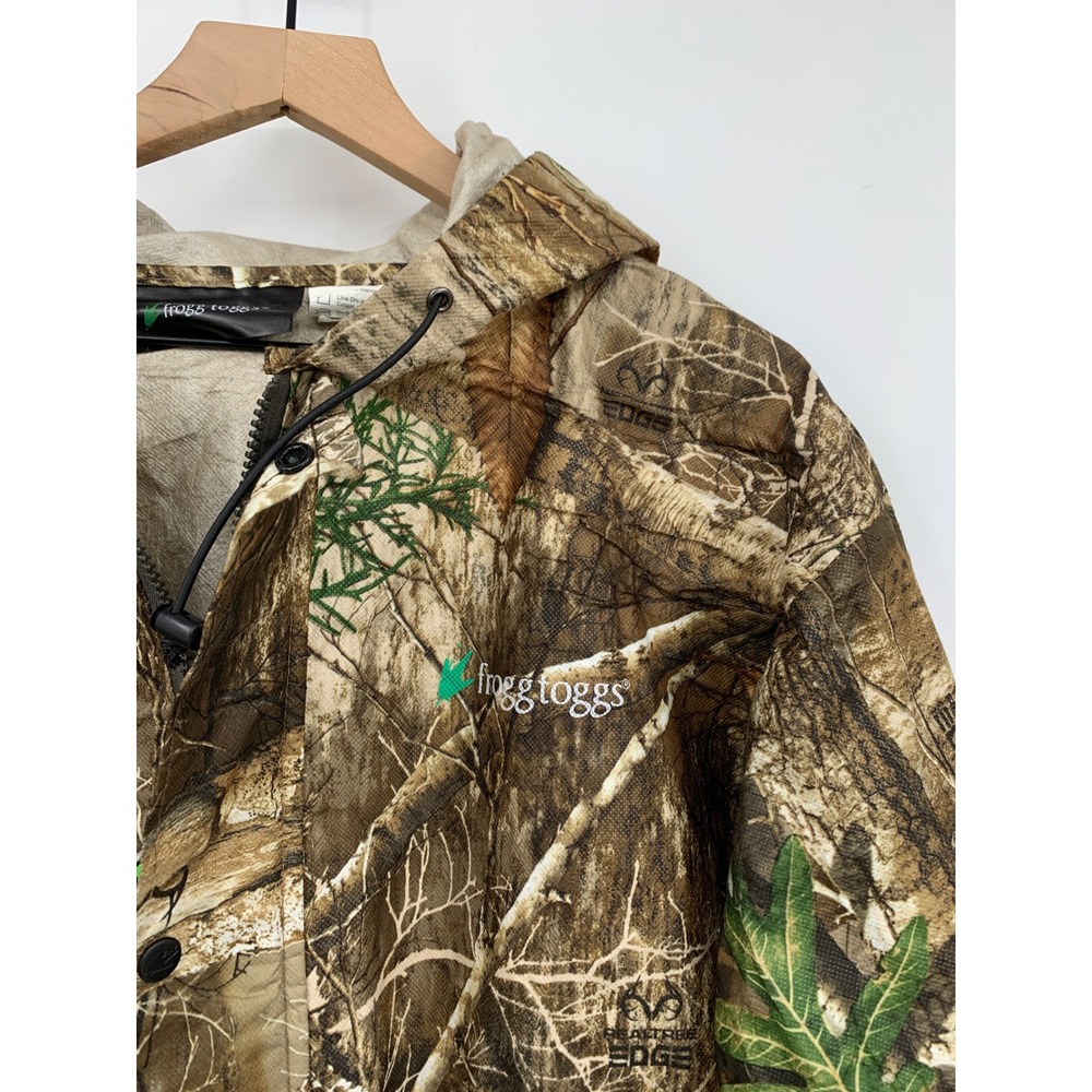 Frogg Toggs Jacket Mens Medium Large Brown Realtree Camo Rain Hooded Waterproof - Picture 2 of 10